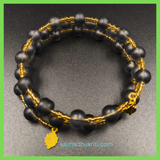 Black Jelly beads and Golden Seed bead Bracelet