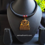 Black Cotton Hasli with Pendent