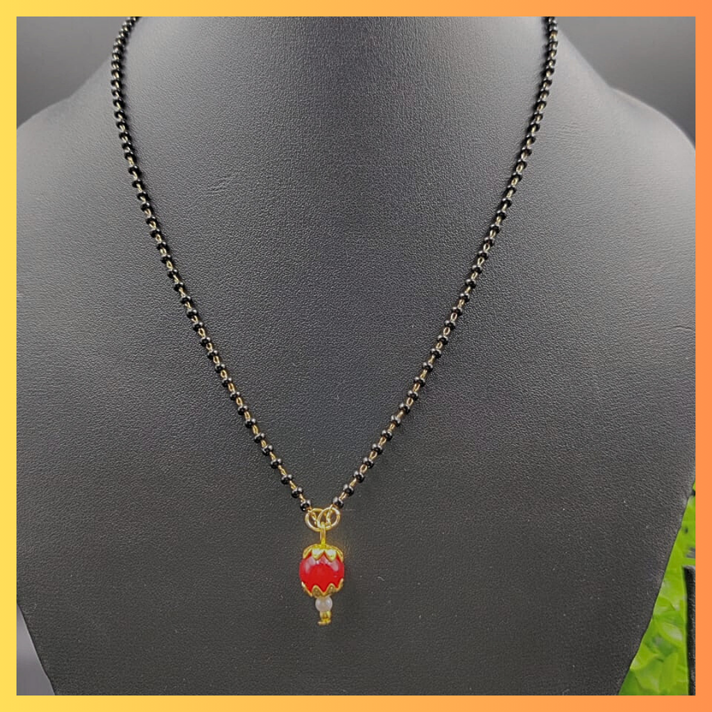 Red Bead Single Lined Mangalsutra