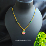 Tulip Pendent Chain Green & Pink