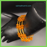 Orange Glass Bead Bracelet