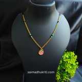 Tulip Pendent Chain Green & Pink