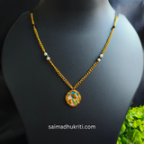 Tulip Pendent Chain Blue & Pink