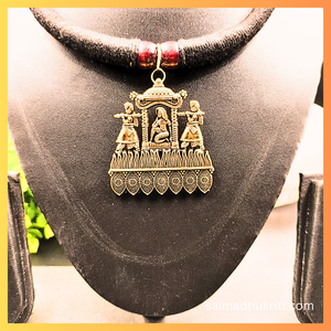 Black Cotton Hasli with Pendent