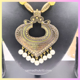 Yellow Cotton Bead Necklace