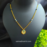 Tulip Pendent Chain Blue & Pink