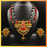 Big Red Pendent Double Layered Necklace