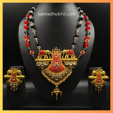 Big Red Pendent Double Layered Necklace