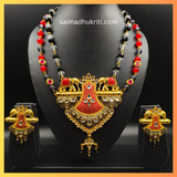 Big Red Pendent Double Layered Necklace
