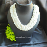Sead Bead White Braided Necklace