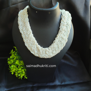 Sead Bead White Braided Necklace