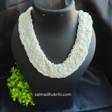 Sead Bead White Braided Necklace