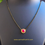 Red Kundan Single Lined Mangalsutra