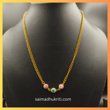 Evil Eye Pink & Blue Chain Necklace