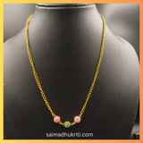 Evil Eye Pink & Green Chain Necklace