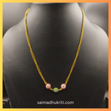 Evil Eye Pink & Green Chain Necklace
