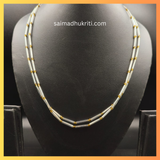 Silver Glass Tube Beads with Golden Beads Double Layered Necklaces