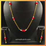 Chain with Red Beads & Pearls
