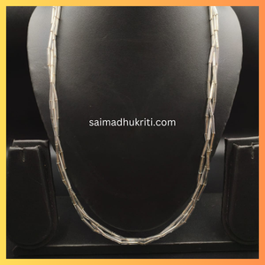 Silver Glass Tube Beads Necklace