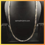 Silver Glass Tube Beads Necklace