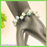 Blue crackled bead bracelet