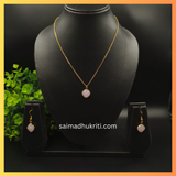Chain with Pink Pendent Set