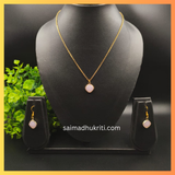 Chain with Pink Pendent Set