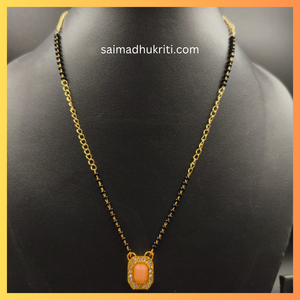 Peach Kundan Pendent Mangalsutra