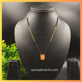 Peach Kundan Pendent Mangalsutra