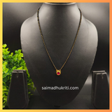 Red Kundan Pendent Single Lined