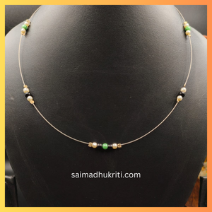Black & Green Bead Invisible Necklace