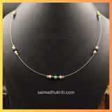 Black & Green Bead Invisible Necklace