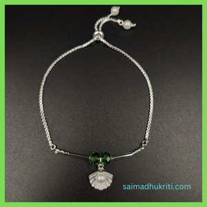 Shell Pearl White Silver Bracelet