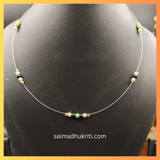 Black & Green Bead Invisible Necklace