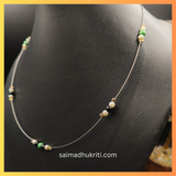 Black & Green Bead Invisible Necklace