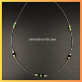 Black & Green Bead Invisible Necklace
