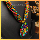 Multicolour Seed Bead Necklace with Multicolour Pendent