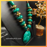 Green Acrylic Beaded Necklace with green Acrylic Pendent