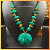 Green Acrylic Beaded Necklace with green Acrylic Pendent