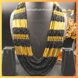 Black & Golden Multilayer Seed Bead Necklace
