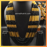 Black & Golden Multilayer Seed Bead Necklace