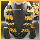 Black & Golden Multilayer Seed Bead Necklace