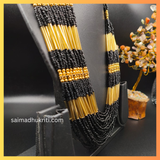 Black & Golden Multilayer Seed Bead Necklace