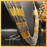 Silver & Golden Multilayer Seed Bead Necklace