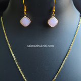 Chain with Pink Pendent Set