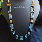 Black & Grey Four Layered Beaded Necklace Set