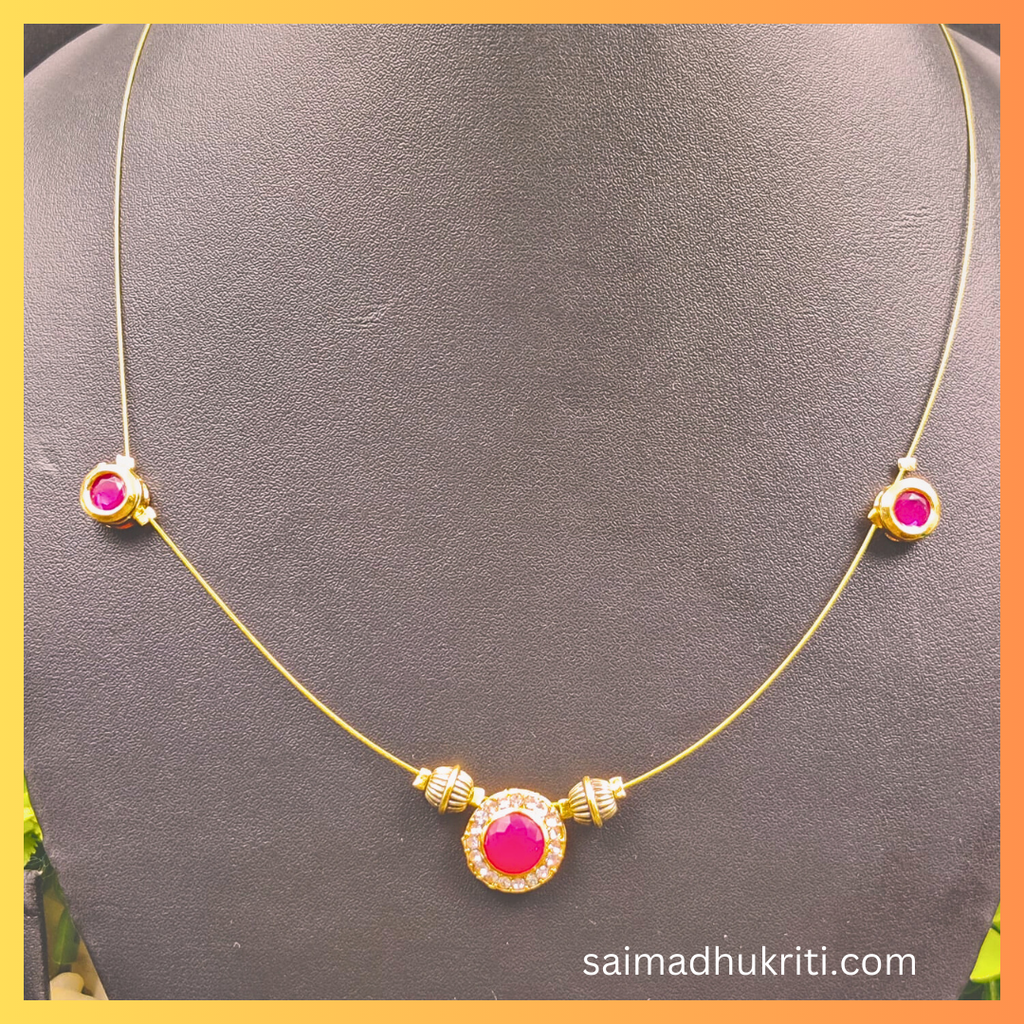 Red Kundan Invisible Necklace