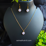 Chain with Pink Pendent Set