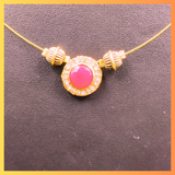 Red Kundan Invisible Necklace