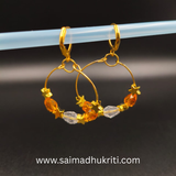 Orange Glass Bead Hoops